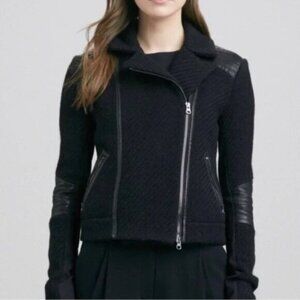 Vince Black Bocule Moto Jacket Size Medium